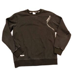 Adidas Black Crewneck Sweatshirt Fit M Logo Graphic Fleece Cotton Pullover